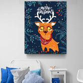 Painting by Numbers Christmas Illustration Art Motif Moose